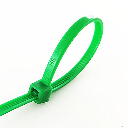 HS Nylon Wire Ties Green Zip Ties 1000 Pieces 18 Lbs Plastic Cable Ties 4 Inch,UV Resistant Outdoor Purpose - Thumbnail 2