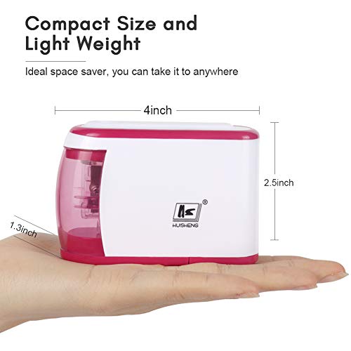 Electric Pencil Sharpener,Battery Operated(No Cord),Electrical Automatic Sharpener with Auto Stop Feature, Electric Sharpener for Home/School/Office,Small and Durable,Kid Friendly (Pink)