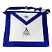 deDecoml Masonic Apron Synthetic Leather Blue Lodge Master Mason Blue Grosgrain Ribbon Borders