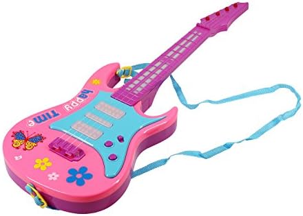 aPerfectLife Multi-function Kids Electric Guitar 4 Strings Musical Instruments Educational Toy (Pink)