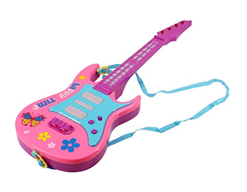 aPerfectLife Multi-function Kids Electric Guitar 4 Strings Musical Instruments Educational Toy (Pink)