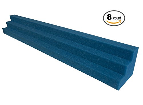 Blue Column Acoustic Wedge Studio Foam Corner Block Finish Corner Wall in Studios or Home Theater (8 Pack)