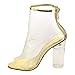X2B FG97 Women's Ankle High Peep Toe Lucite Heel Bootie Sandals