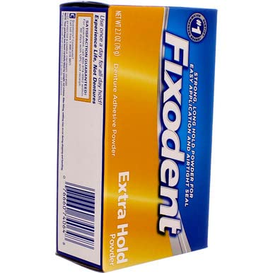FIXODENT EXTRA HOLD DENTURE ADHESIVE POWDER, 2.7 OZ