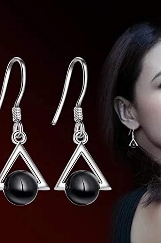 Amazon 今月限り S925 シルバー 銀一粒石 黒 ブラック メノウ 瑪瑙 揺れる ロングピアス 痛くない シンプル ピアス ハワイアン アメリカン メンズピアス シンプル 小さめ 小ぶり レーディス ピアス 男女兼用 贈り物 箱入り ピアス 通販