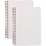 (2-Pack) A5 Dot Grid Bullet Journal 100gsm Spiral Notebook 5.7 x 8.3 inches - 80 Sheets Per Book, Thick Dotted Paper, Wirebound