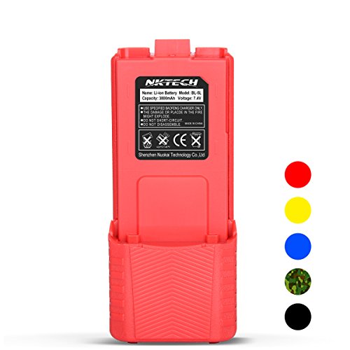 NKTECH BL-5L Extended 3800mAh 7.4V Li-ion Battery For BaoFeng UV-5R V2+ Pro DM-5R UV-5RE PLUS BF-F8HP TYT TH-F8 Two Way Radio Batteries Red (2x 2100mAh Li-ion Polymer Battery) NKTECH BL-5L Extended 3800mAh 7.4V Li-ion Battery For BaoFeng UV-5R V2+ Pro DM-5R UV-5RE PLUS BF-F8HP TYT TH-F8 Two Way Radio Batteries Red (2x 2100mAh Li-ion Polymer Battery)