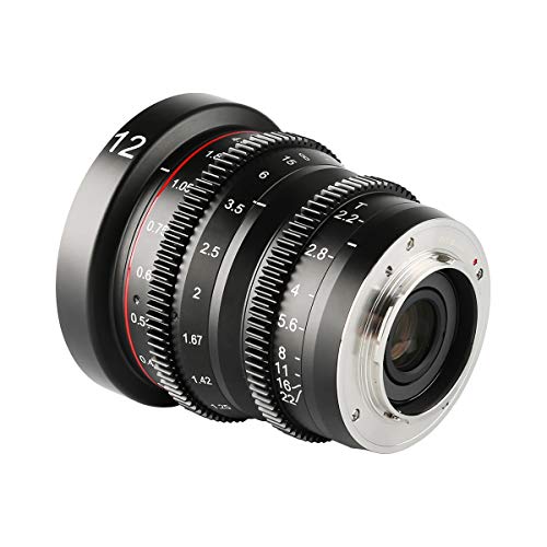MEKE 12mm T2.2 große Blende, manueller Fokus, niedrige Verzerrung, 4K Mini-Cine-Objektiv für Micro Four Thirds M43 MFT, kompatibel mit Olympus Panasonic Lumix BMPCC 4K Zcam E2 GH5 GH6 OM-1 – Bild 3