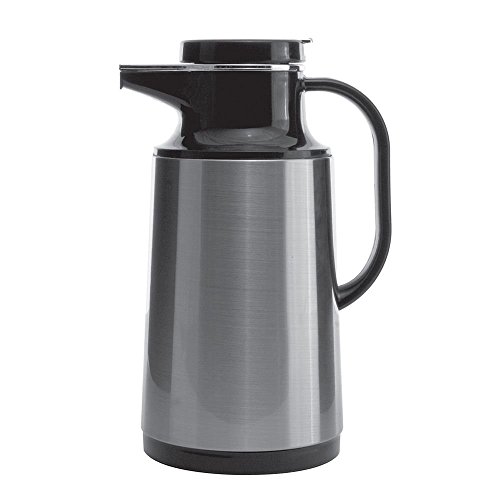 Service Ideas HPS161 Server, Glass, Stainless Steel, 1.6 L, Black, Brushed with Black Accents