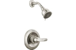 Delta Foundations 13 Series 2-Spray Shower Faucet Set, Brushed Nickel Shower Head and Handle Set, Valve Trim Kit, Stainless BT13210-SS (Valve Not Included)