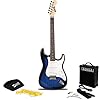 RockJam Full Size Electric Guitar Kit with 10-Watt Guitar Amp, Lessons, Strap, Gig Bag, Picks, Whammy, Lead and Spare Strings – BlueBurst