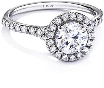 2.00 Carat Round Halo Simulated Diamond Engagement rings for women in 18k Gold Over Solid 925 Silver