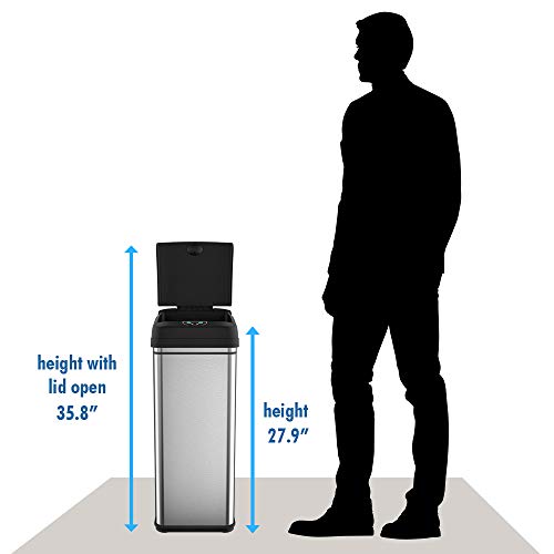 ITouchless 2022 Model 13 Gallon Sensor Trash Can With AbsorbX Odor