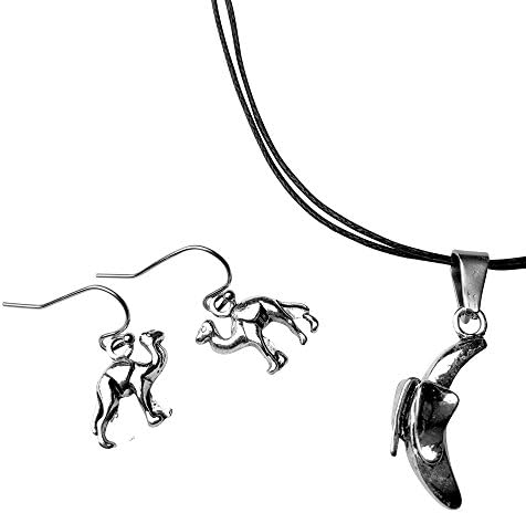 Chimerical Goods Hump Day Camel Earrings &amp; Adjustable Banana Pendant Necklace Jewelry Set