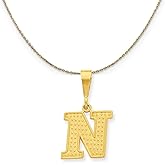 The Black Bow 14k Yellow Gold, Ashley, Initial N Necklace