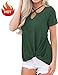 Queensheero Women’s Casual Summer Short Sleeve Tops Criss Cross T Shirts Twist Knot Tee Blouses