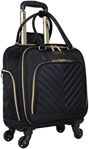 Kenneth Cole Reaction Women's Chelsea Collection 17" Chevron Quilted Softside 4-Wheel Spinner Underseater Carry-On Suitcase, Black 2 Kenneth Cole Reaction Women's Chelsea Collection 17" Chevron Quilted Softside 4-Wheel Spinner Underseater Carry-On Suitcase, Black