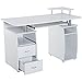 HOMCOM Multi-Function Computer Desk, Home Office Workstation with Keyboard Tray, Elevated Shelf, Sliding Scanner Shelf and CPU Stand, 47.25 x 21.75 Inch, White