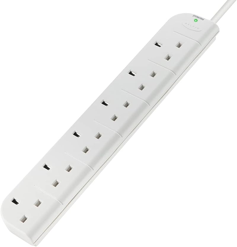 Belkin E-Series 6 Plug Surge Protected Power Strip 3m White