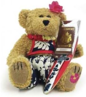 Hawaiian Surfer Girl Plush Brown Teddy Bear Stuffed Animal Toy Decoration Collectible for Girlfriend for Kids - Shipped from Hawaii (Item ID: 28009)
