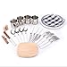 26 PCs Camping Cookware Kitchen Utensil Organizer Travel Set,Portable BBQ Barbecue Camp Cookware Utensils Kit,with Cutting Board, Rice Paddle, Tongs, Scissors, Knife,Carry Bag，Spoons，6 Seasoning Bottlthumb 3