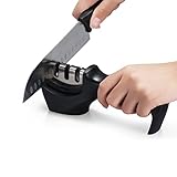 Primacc Knife Sharpener, 3-Stage Ceramic Kitchen Tungsten Diamond Knife Sharpener for Steel and Ceramic Knives