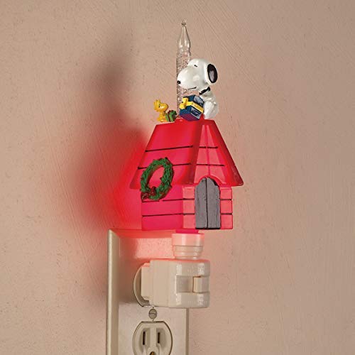 Peanuts Snoopy and Woodstock Sitting on Doghouse Holiday Night Light (166734) - //coolthings.us
