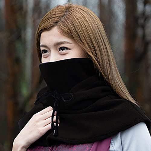 Windproof balaclava face mask with hat design in black color.