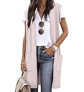 ZXZY Women Casual Sleeveless Open Front Tunic Vest Long Cardigan Tops Coat