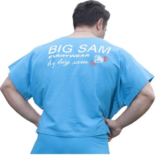 BIG SAM SPORTSWEAR COMPANY Men's Ragtop Rag Top Sweater Gym T-Shirt *3105* M Blue