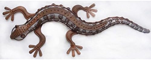 Grosser Gecko Wanddeko Aussen 80cm Braun Gartendeko Wanddekoration Garten Metall Amazon De Garten