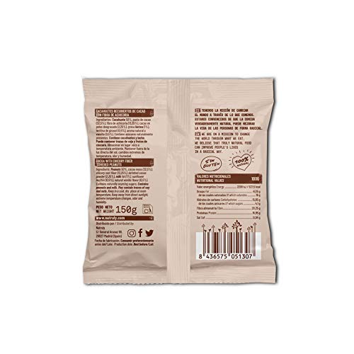 Natruly Cacao&Nuts Schokoerdnüsse ohne Zucker oder Süßstoff, Glutenfrei, mit zuckerfreier Zartbitterschokolade Packung 3… – Bild 4