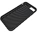 iPhone 7 Case, Bastex Hybrid Slim Fit Black Rubber Silicone Cover Hard Plastic Black Brushed Metal Design Kickstand Case with Hidden Credit Card Slot for Apple iPhone 7