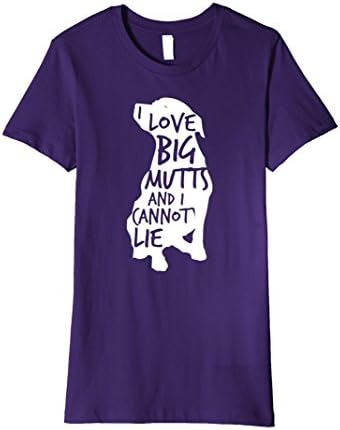 Womens I Love Big Mutts and I Cannot Lie: Funny Dog Lover T-Shirt Large Purple
