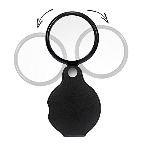 image for Hestya 10X Mini Magnifying Glass Folding Pocket Magnifier Bigeye Glass