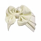 Hatop Children Baby Girls Boho Bowknot Hat Beanie Scarf Turban Head Wrap Cap (Beige)