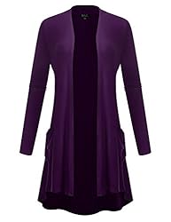 BILY Women's Open Front High-Low Long Sleeve Front