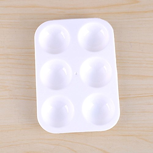 Paint Plastic Palettes with 6 Well Watercolor Painting Tray White (12pcs)