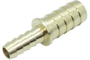 CDQBWKJGFJ 2 Pcs Brass Hose Barb Reducer Fitting,1/2" to 5/16" Barb Hose ID, Reducing Hose Barb Splicer Tubing Hose Adapter/C