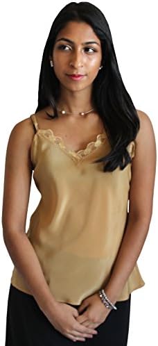 Soft Brown Silk Camisole by Royal Silk - M (36"-37") - 100% Silk Crepe de Chine