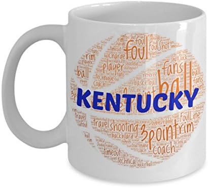 KENTUCKY WILCATS Basketball mug – coffee tea cup for college sports fan – ceramic team gift -- NCAA college basketball -- 11 ounce or 15 ounce white