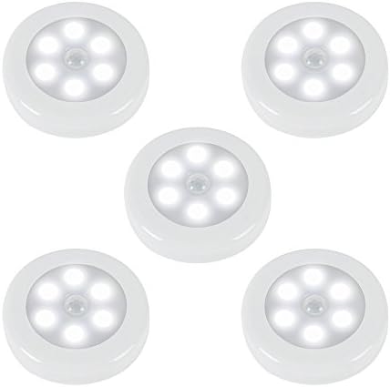 5pcs Motion Sensor Lights Mopos Wireless LED Motion Sensor Night light with Magnet for Anywhere (Cool White)