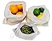 Earthwise Reusable Mesh Produce Bags - TARE WEIGHT TAGS on every bag Premium MACHINE WASHABLE Grocery Set of 9-3 Different Sizes 12x17in, 12x14in, 12x8in