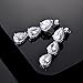 MASOP Silver-Tone CZ Cubic Zirconia Pear Shape Teardrop Choker Necklace Bracelets Earrings Jewelry Set