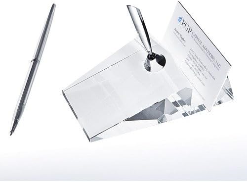 Optical Crystal Card Holder Pen Set