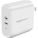 Amazon Basics 36W Two-Port USB-C Wall Charger for Tablets and Phones with Power Delivery - White (non-PPS)