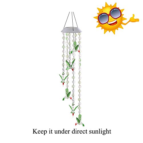 image for Sinloog Solar Mobile Bead Wind Chime, Color Changing LED Solar Wind Ch