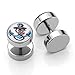 PiercingJ ❤Valentines Gifts 12pcs 16G Stainless Steel Stud Barbell Earrings Fake Cheater Illusion Plug Gauge 0G Look
