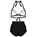 Walant Women's Halter Floral Print High Waisted Swimsuit Bathing Suits Bikini Style 2 Large