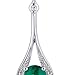 Peora Simulated Emerald Dangle Earrings for Women 925 Sterling Silver, Halo Drop 3.50 Carats total Oval Shape, Friction Backs, Sparkling Green Earrings, May Birthstone